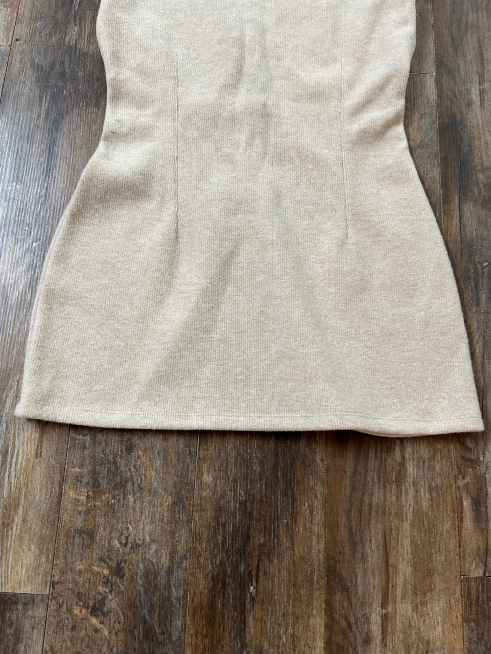 Zara Neutral Cap-Sleeve Knit Mini Dress in Beige - Picture 5 of 10